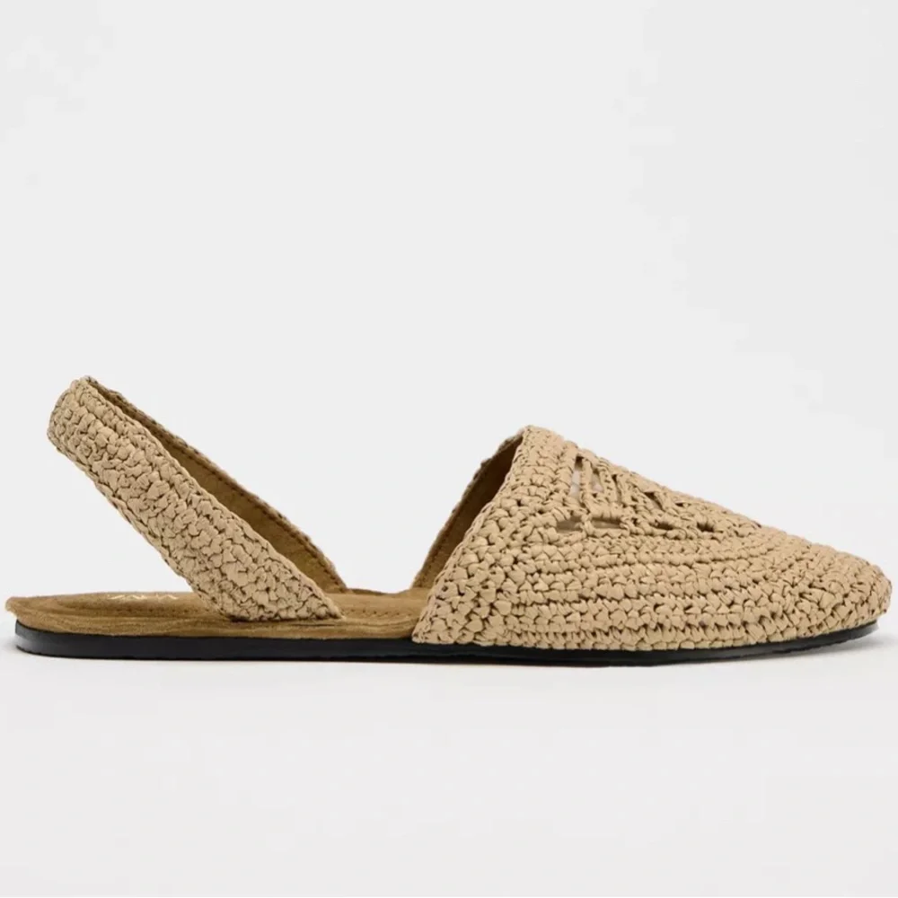 Zara Braided Slingback Flats NWT
